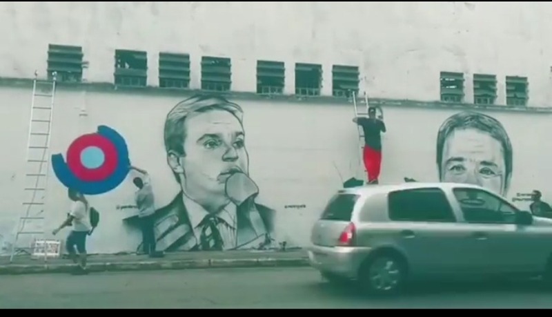 Artista plástico faz homenagem a Gugu Liberato com arte em grafite