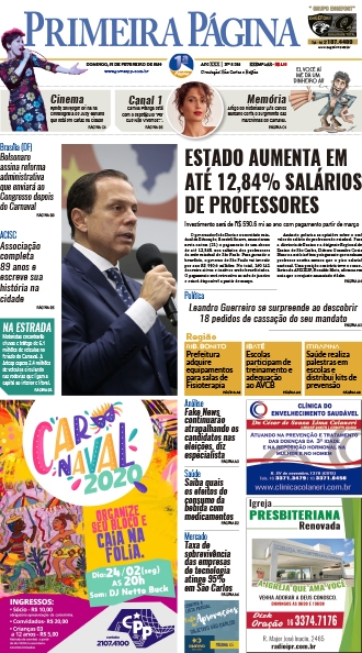 Capa do Impresso – 23/02/2020