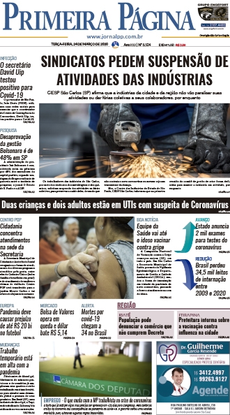 Capa do Impresso – 24/03/2020
