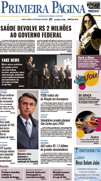 Capa do Impresso – 06/03/2020