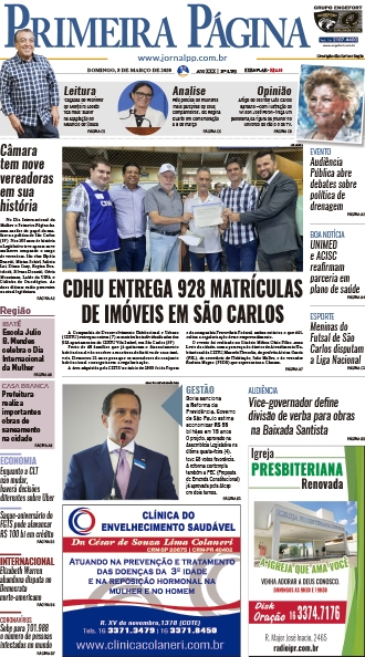 Capa do Impresso – 08/03/2020