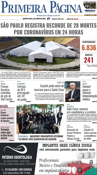 Capa do Impresso – 02/04/2020