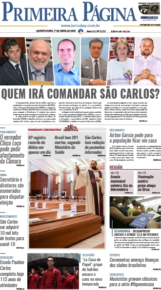 Capa do Impresso – 01/04/2020