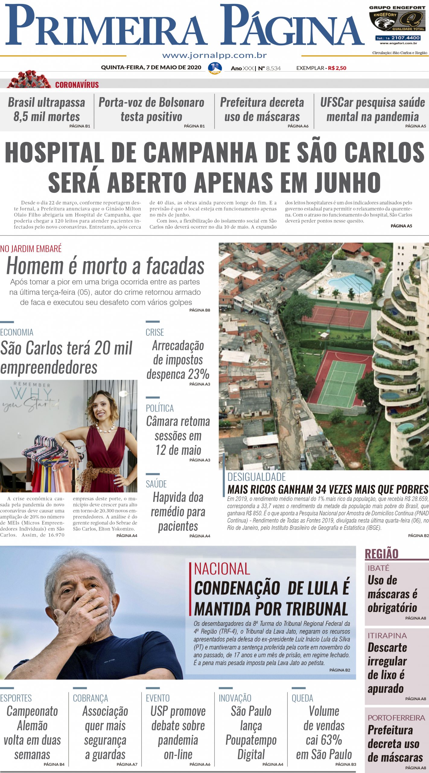 Capa do Impresso – 07/05/2020