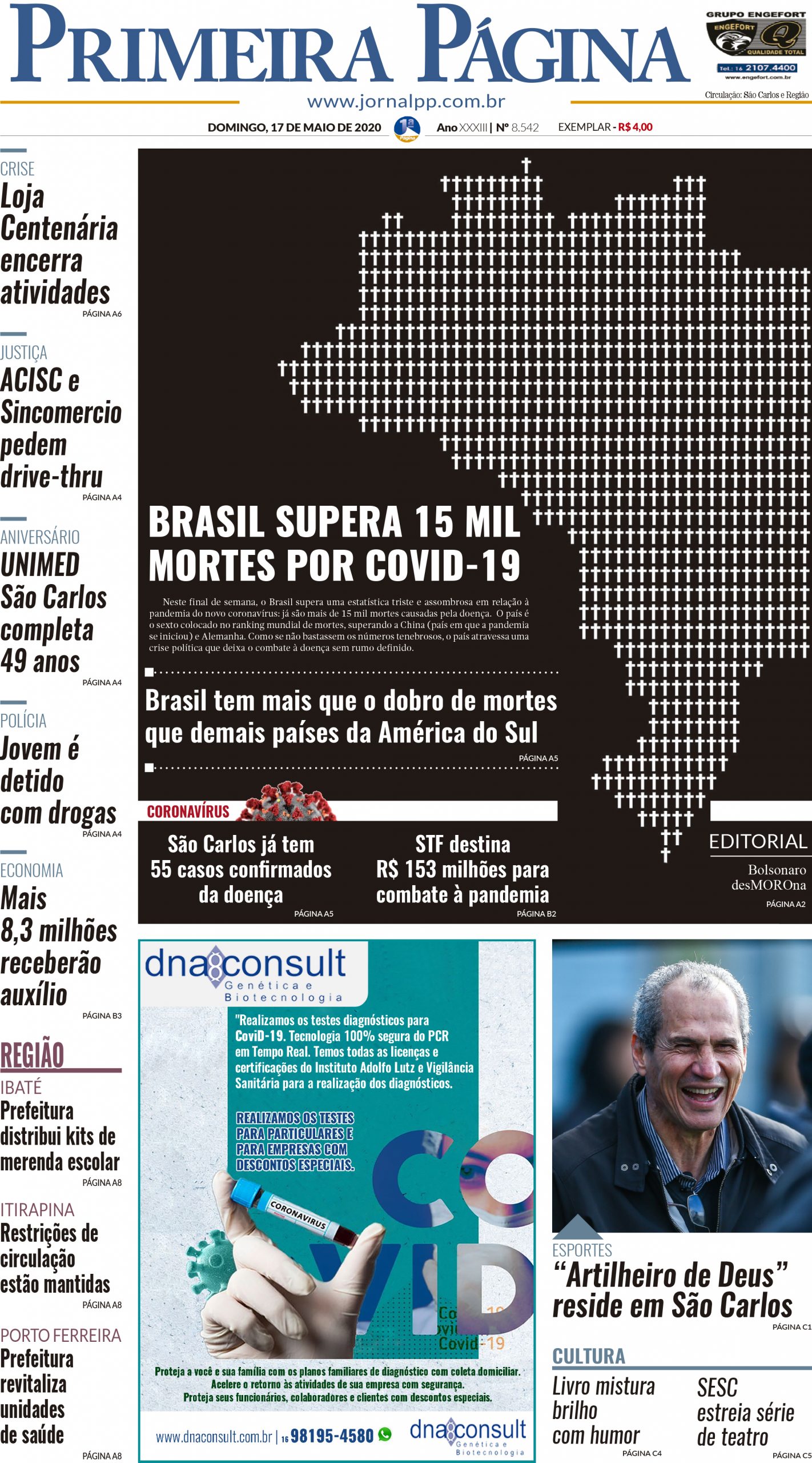 Capa do Impresso – 17/05/2020