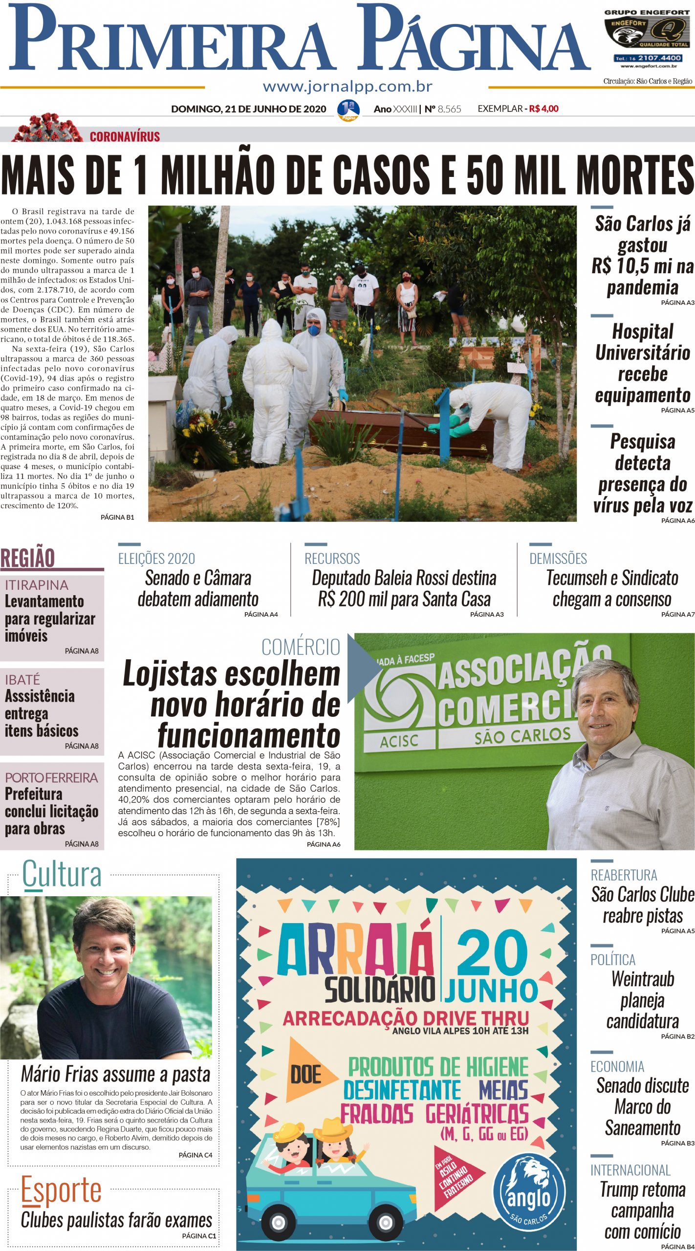 Capa do Impresso – 21/06/2020