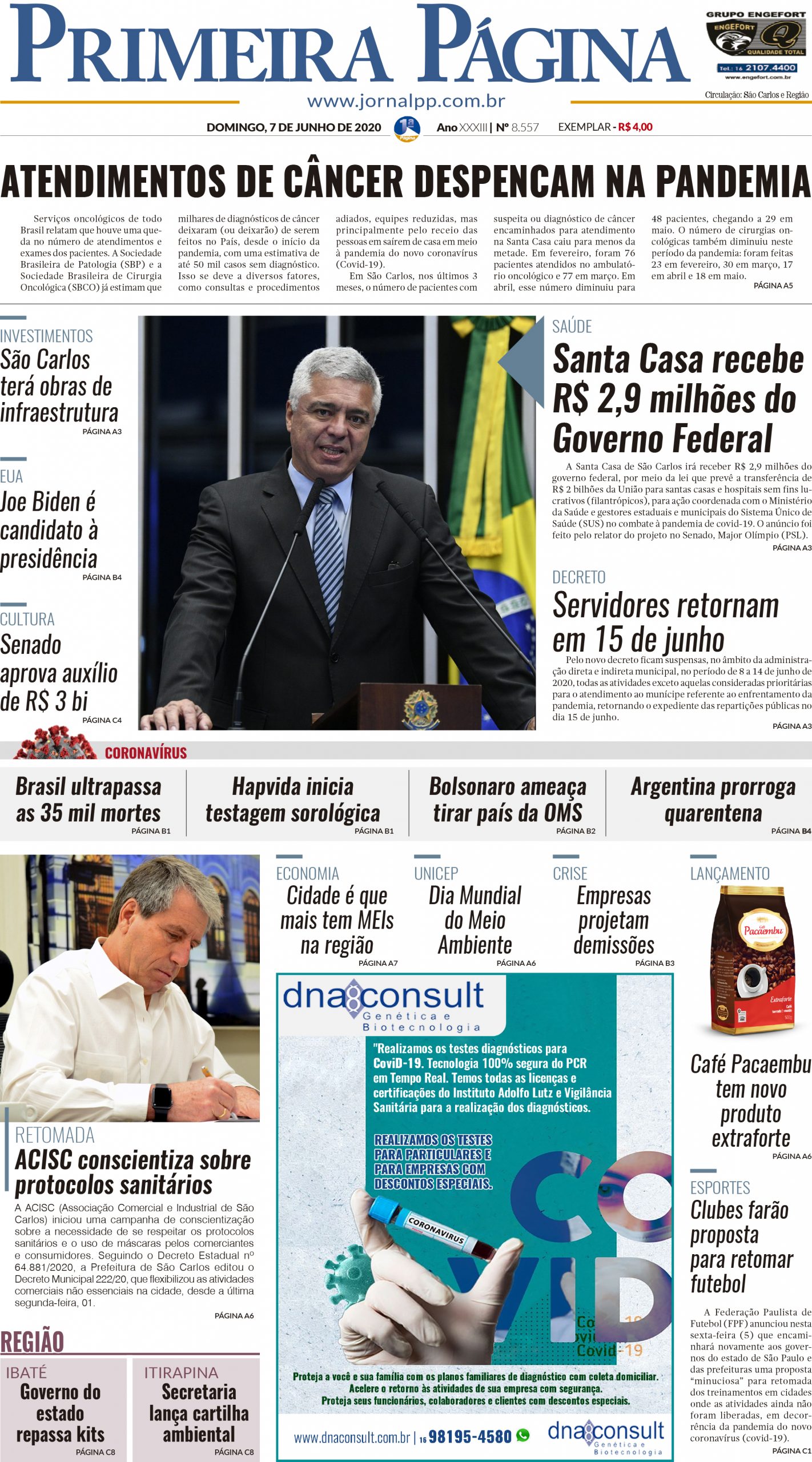 Capa do Impresso – 07/06/2020