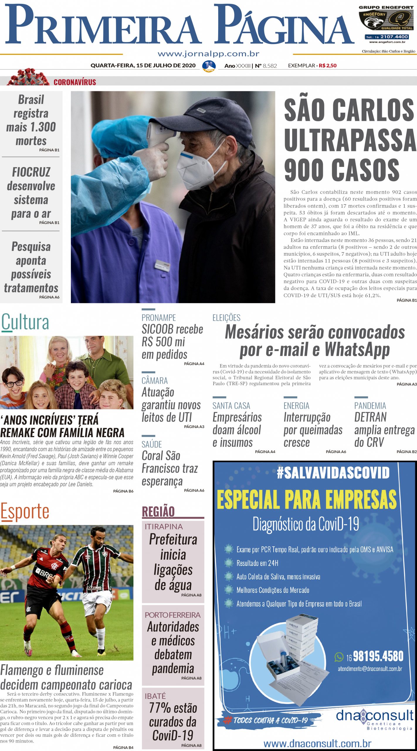 Capa do Impresso – 15/07/2020