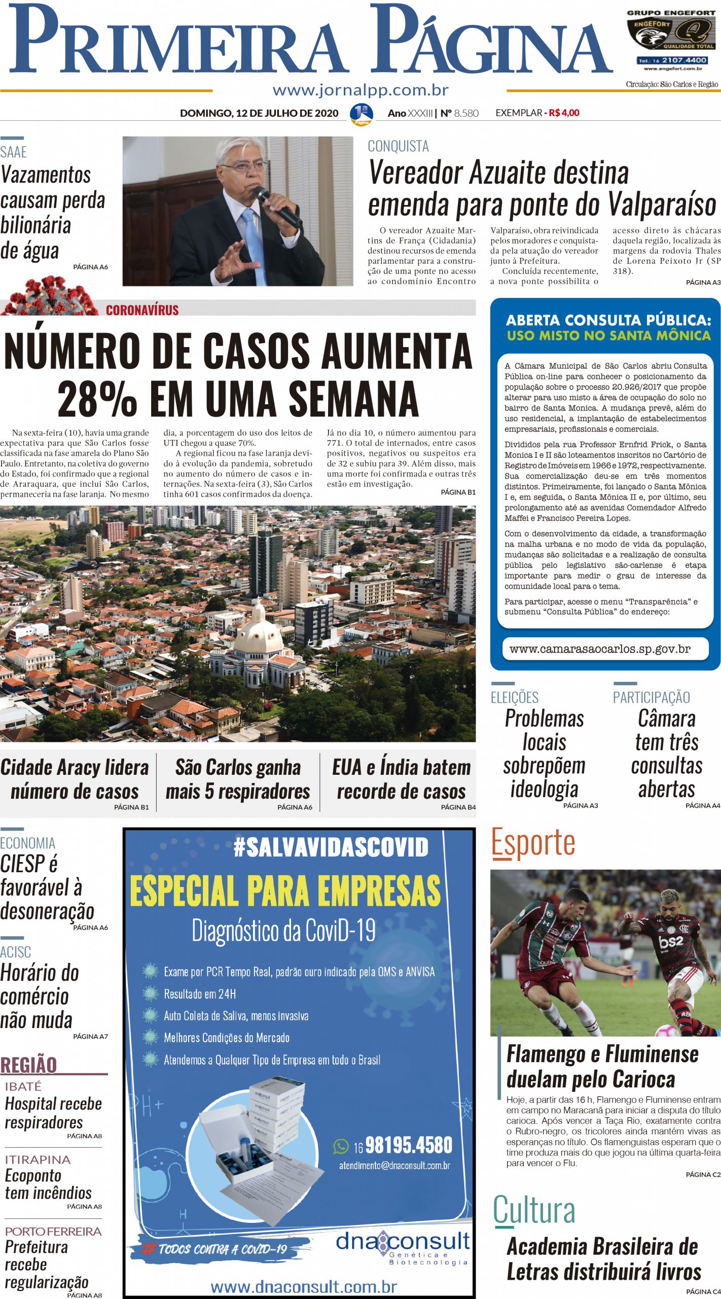 Capa do Impresso – 12/07/2020