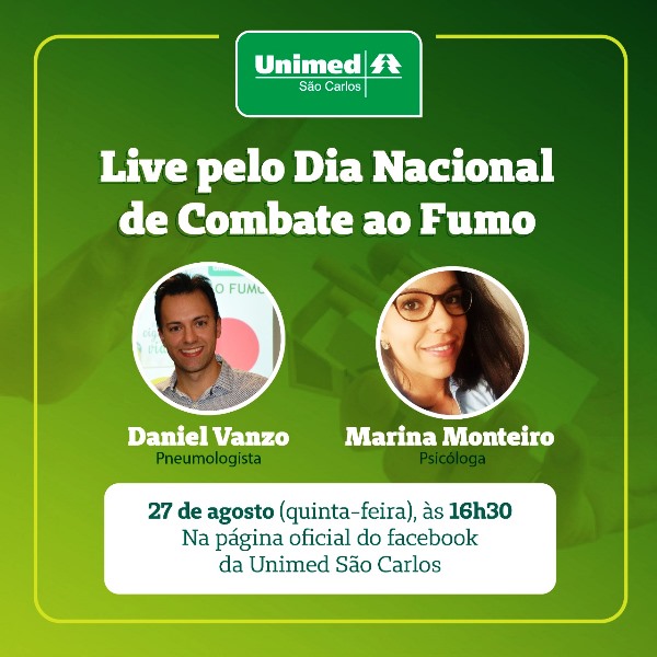 Unimed São Carlos realiza live pelo Dia Nacional de Combate ao Fumo