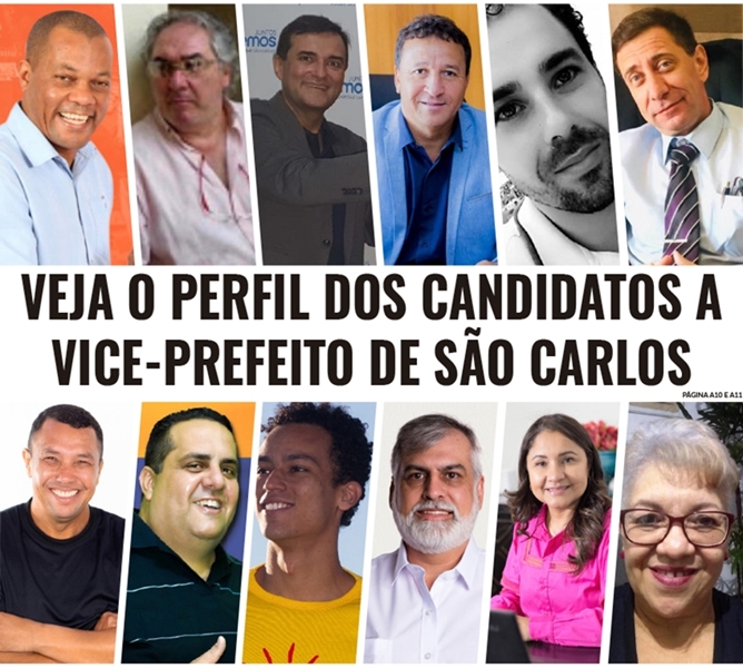 Veja o perfil dos candidatos a vice-prefeito de São Carlos