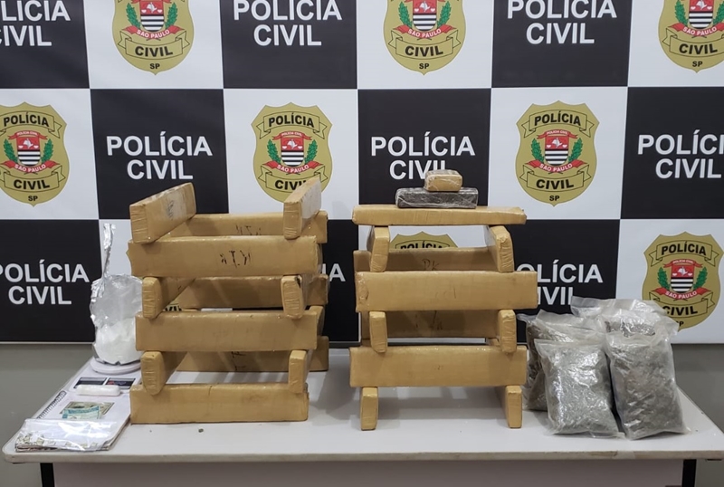 Mais de 30 quilos de maconha e cocaína são apreendidos pela Polícia Civil na região