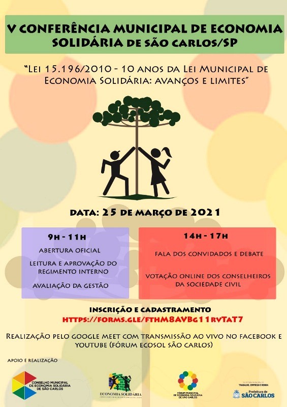 ‘Conferência Municipal de Economia Solidária’ será em 25 de março
