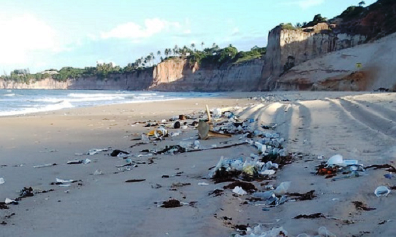 Toneladas de lixo urbano são encontradas em praias