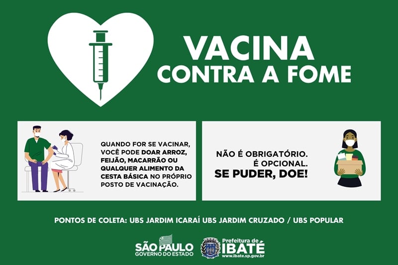 Prefeitura ‘abraça’ campanha estadual “Vacina Contra a Fome”