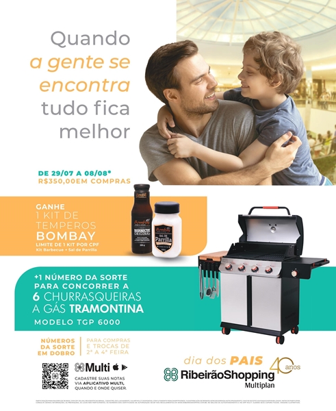 Campanha do RibeirãoShopping presenteia clientes com kit de temperos e sorteia churrasqueiras