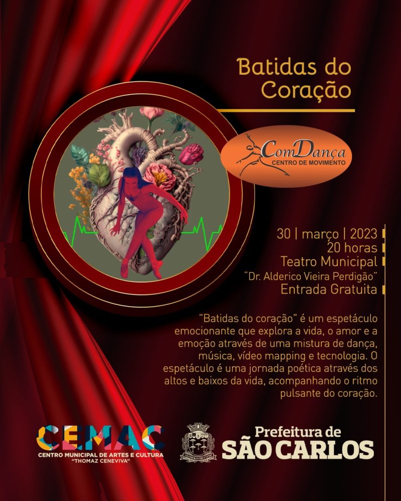 Teatro Municipal apresenta espetáculo “Batidas do Coração”