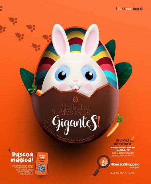 RibeirãoShopping realiza exposição de ovos gigantes e atividades alusivas à Pascoa com premiação