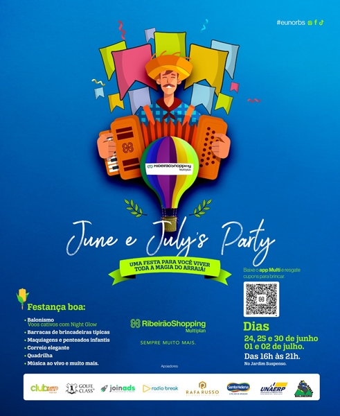 RibeirãoShopping inova com a “Junes e July´s Party” e traz espetáculos de balonismo