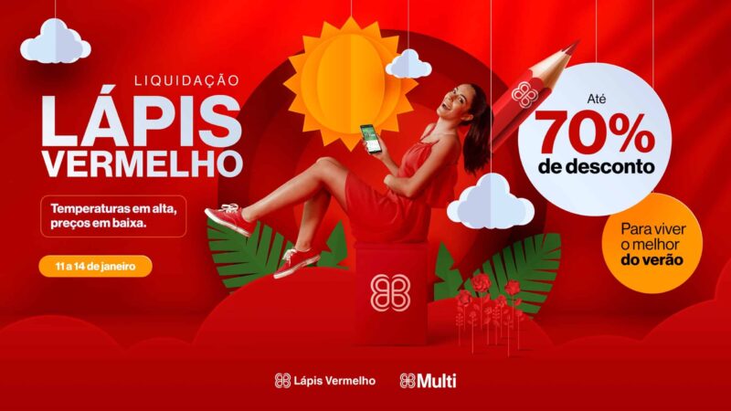 Liquidação Lápis Vermelho oferece até 70% de desconto e cupons imperdíveis no RibeirãoShopping e ShoppingSantaÚrsula
