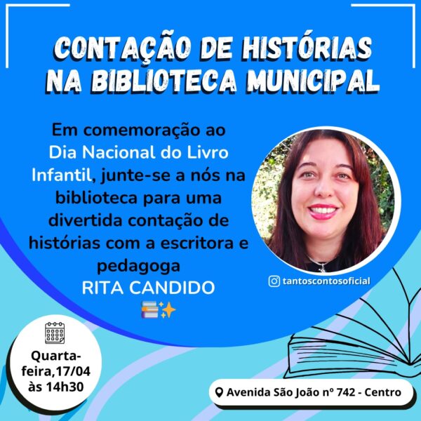 Biblioteca recebe contadora de histórias Rita Cândido