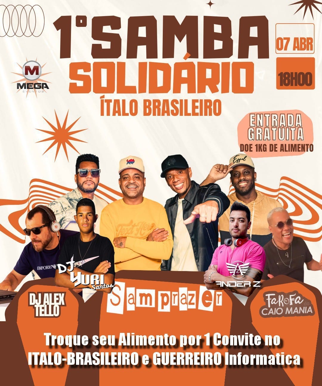 1° Samba Solidário acontece domingo (7)