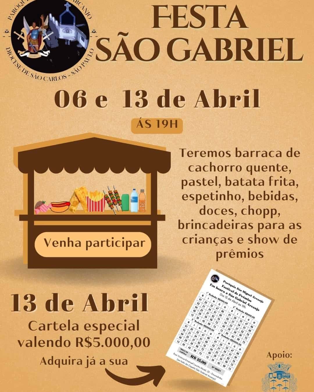 Festa de São Gabriel Arcanjo acontece nos dias 06 e 13 de abril