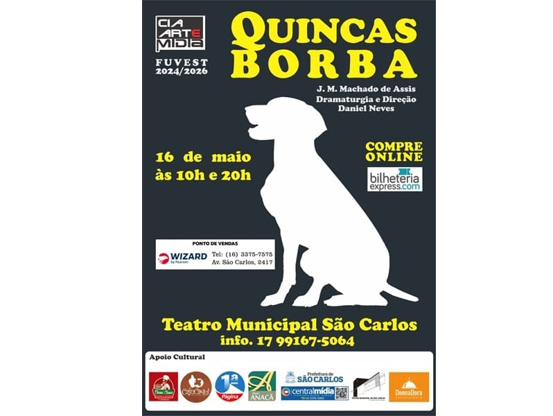 Espetáculo Quincas Borba será apresentado em São Carlos