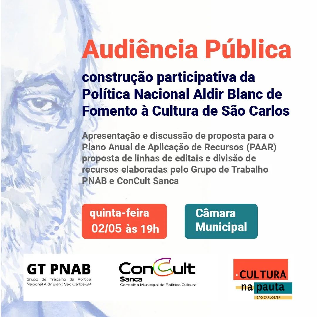 Audiência Pública debate aplicação de  recursos da Lei Aldir Blanc em São Carlos