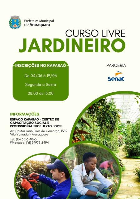 Curso gratuito de jardineiro segue com inscrições abertas no Kaparaó