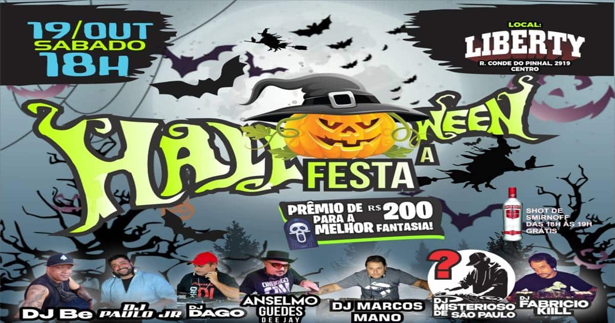 “Halloween a Festa” acontece sábado (19) na Liberty