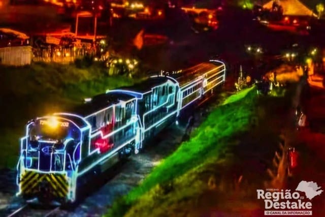 Trem iluminado passará no dia 10