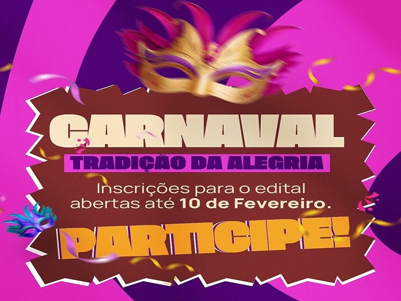 Dada a largada para o “Carnaval 2025 Tradição da Alegria”: tem edital aberto para os blocos da cidade