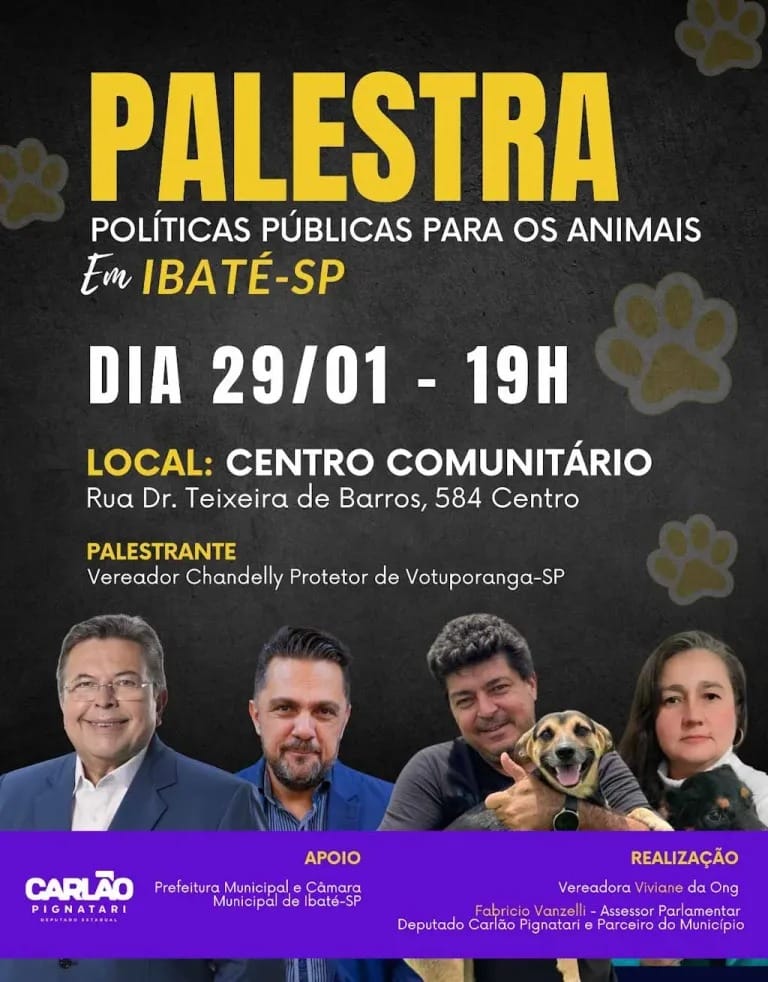 Palestra debate políticas públicas para animais