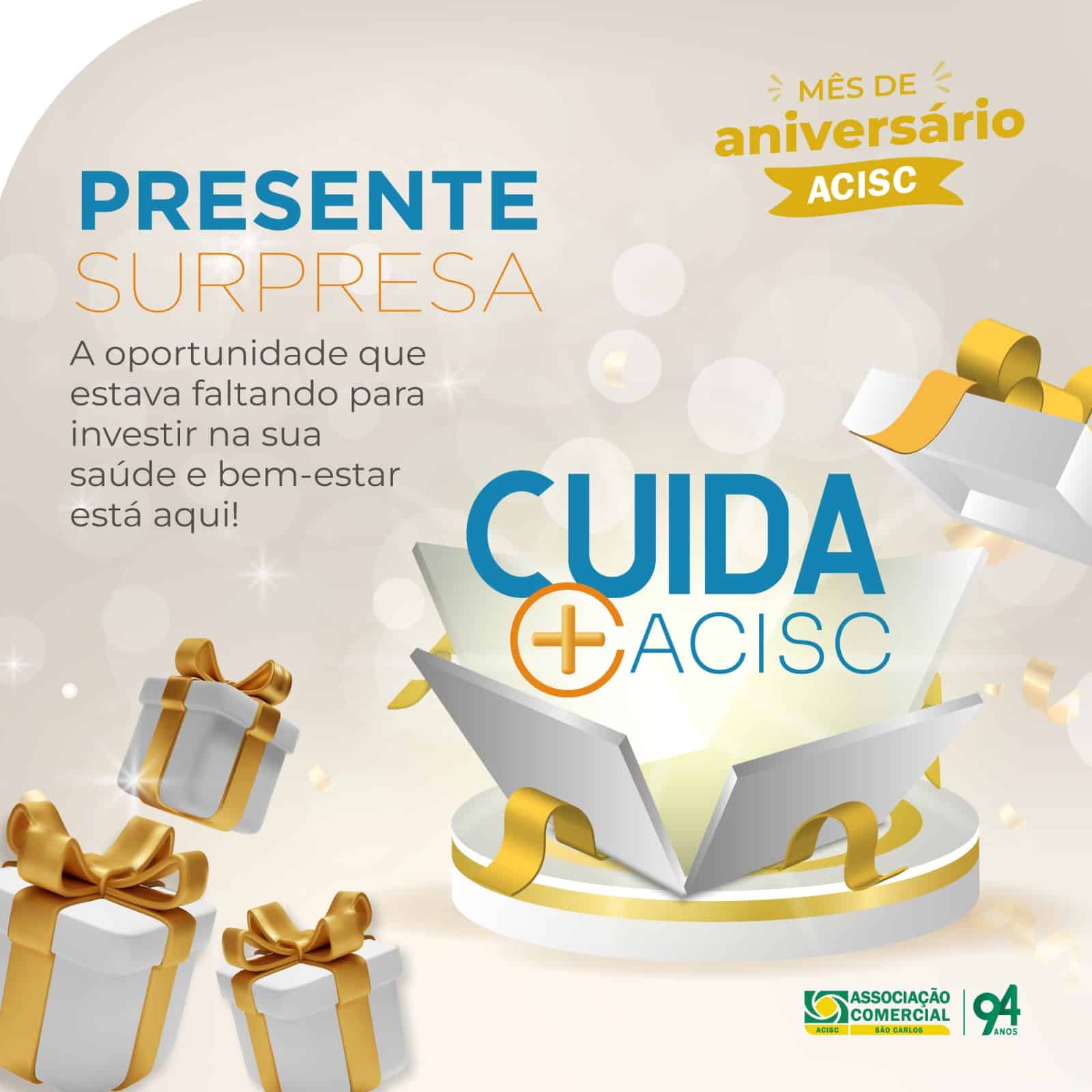 Cuida + ACISC é lançado na 2ª semana de celebração dos 94 anos da entidade