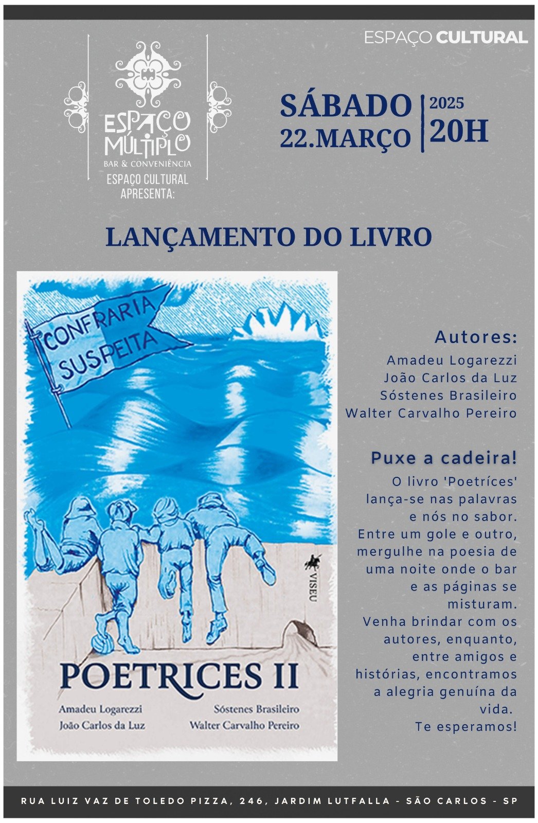 Livro ‘Poetrices II’ será lançado no sábado