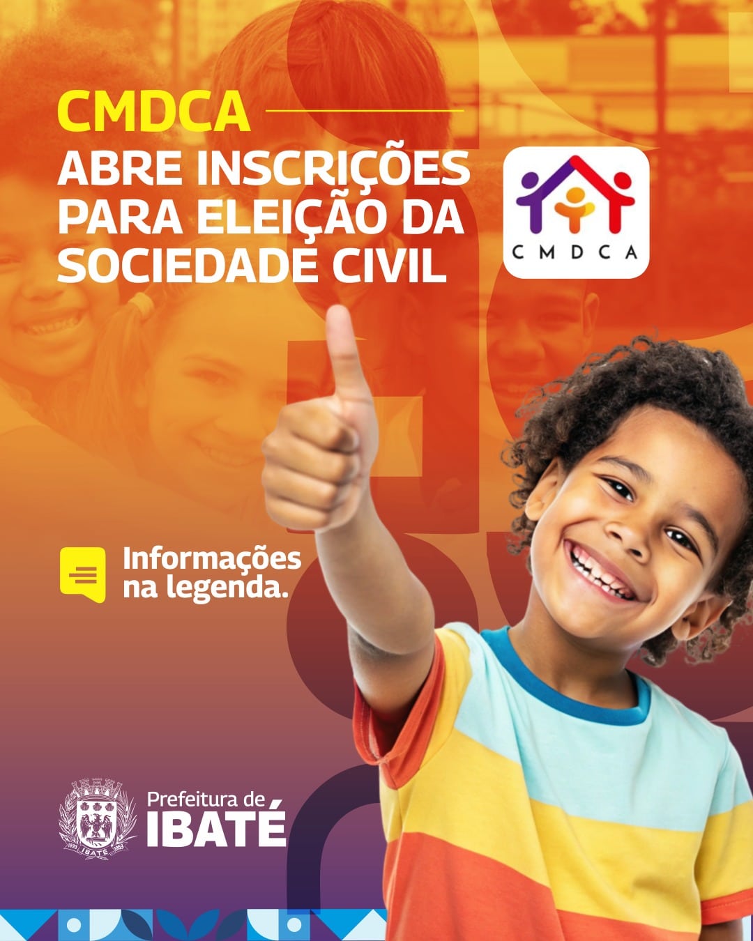 Conselho Municipal dos Direitos da Criança e do Adolescente abre inscrições para eleição da sociedade civil